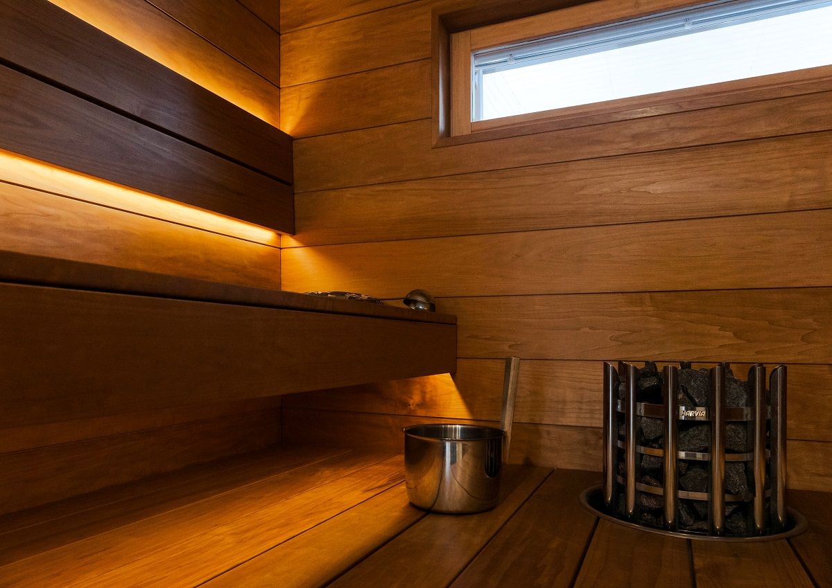 Sauna lighting with led strip.
